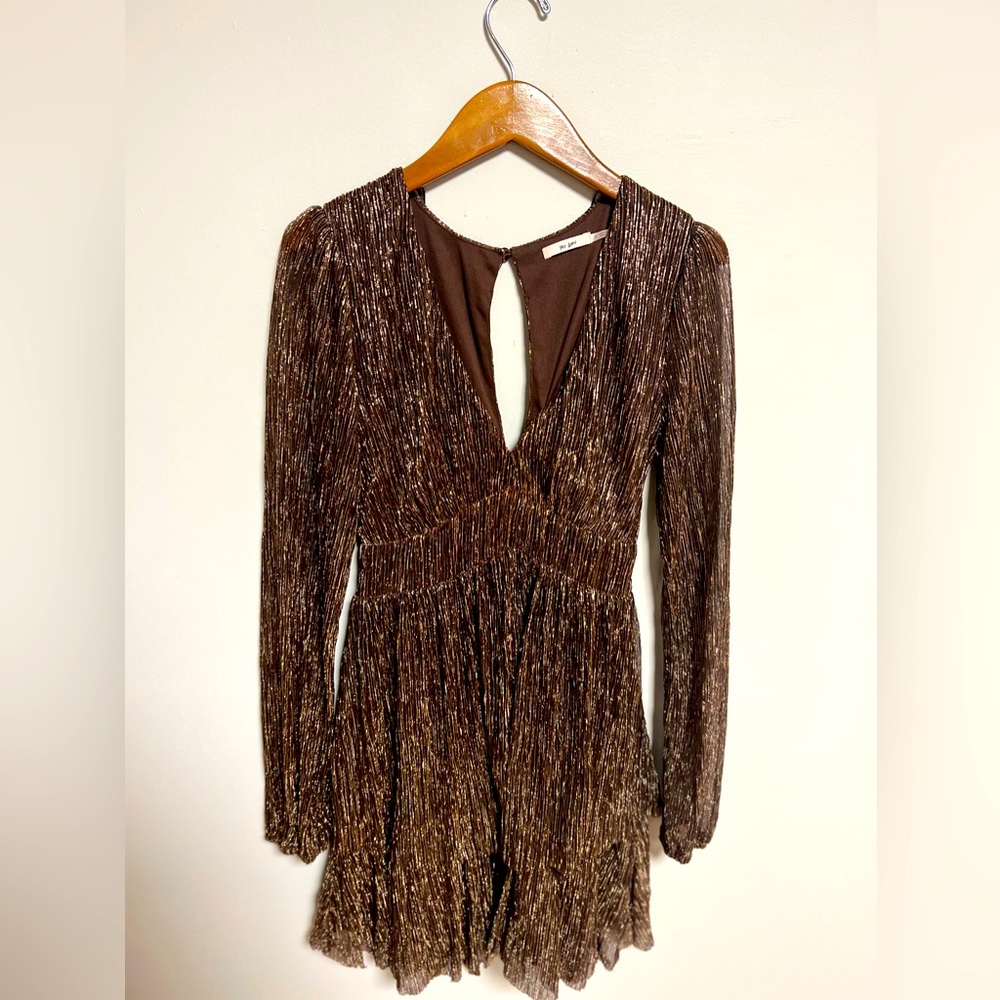 Mi Ami. Sparkle. Copper dress. Size Small.